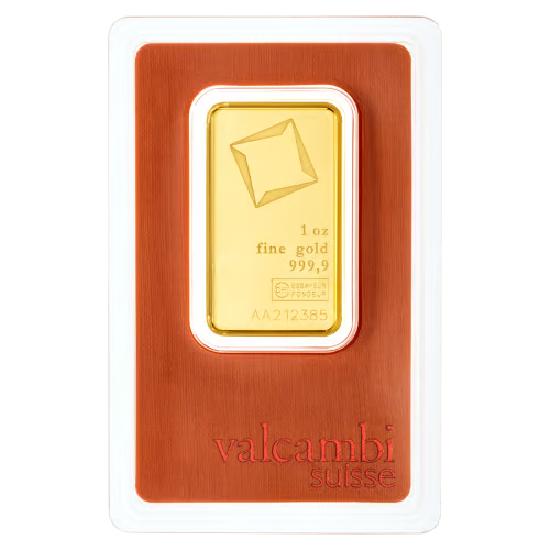 1 oz Valcambi Gold Bar (Minted)