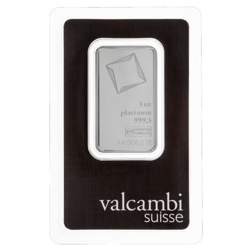 1 oz Platinum Bar (Valcambi)